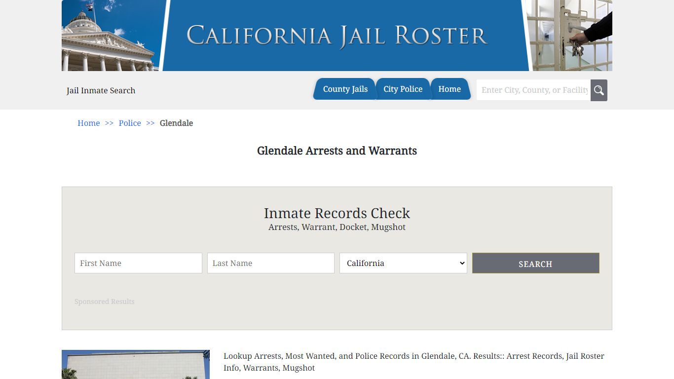 Glendale Arrests and Warrants | Jail Roster Search