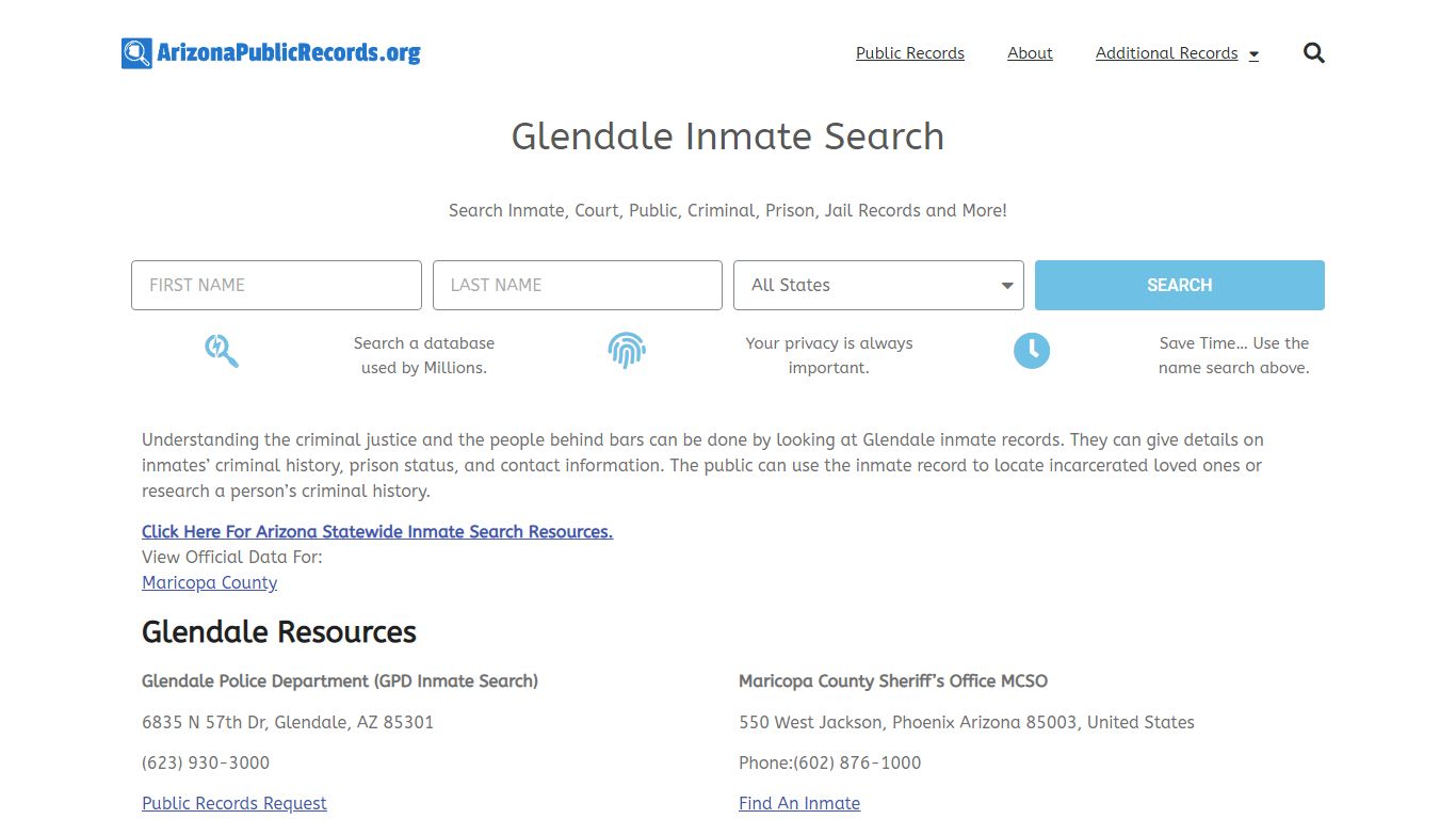 Glendale Inmate Search - Current & Past GPD AZ Jail Records